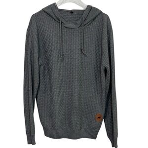 ELK - SIZE LARGE - SOFT GRAY - KNIT LIKE WAFFLE WEAVE - HOODIE - SIZE LARGE B19